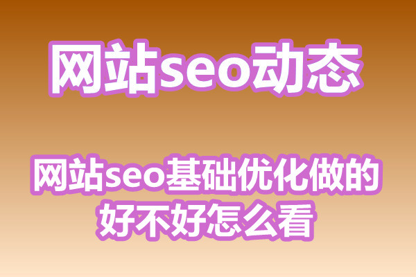 网站seo基础优化做的好不好怎么看?
