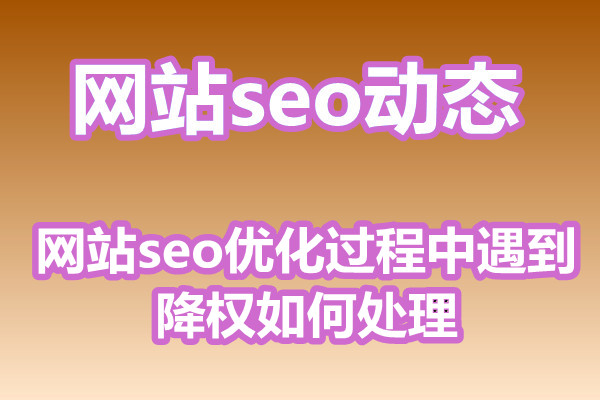 网站seo优化过程中遇到降权如何处理?